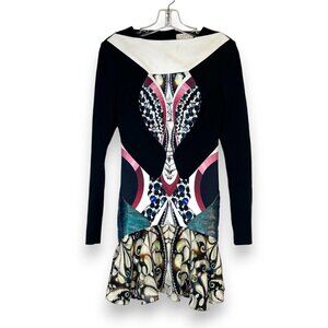 Peter Pilotto Dress Mini Celeb Party Cocktail Retro Black Pink XS